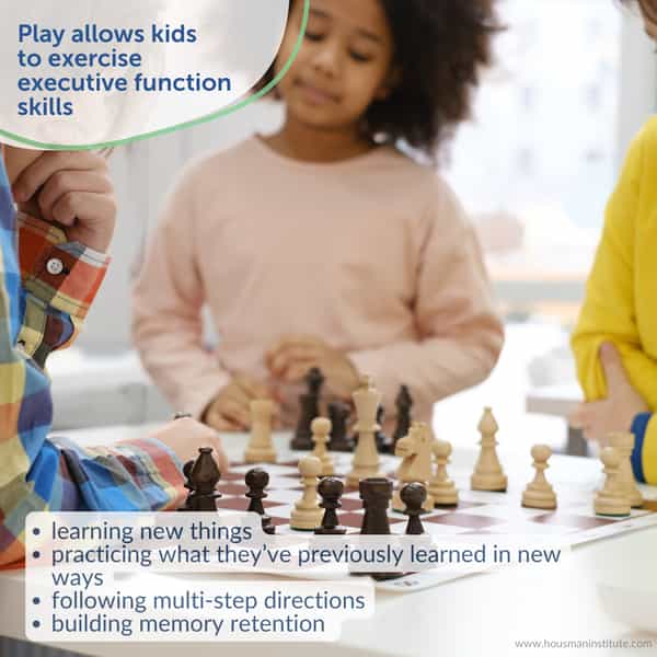 Play based learning allows kids to exercise executive function skills
