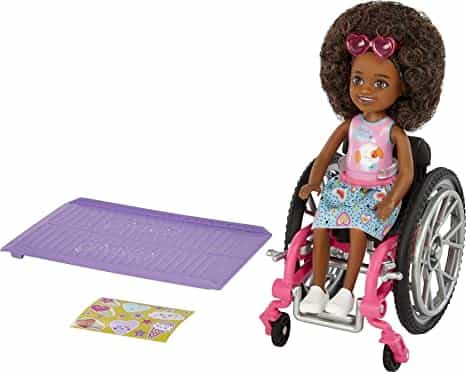 Barbie Chelsea African doll in wheelchair