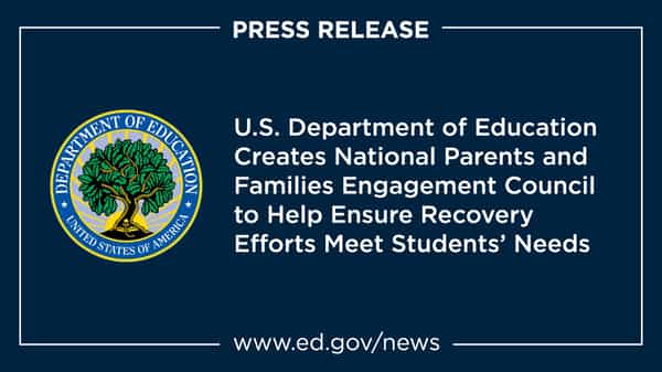 US Department of education press release The council will help foster a collaborative environment where we can work together to serve the best interest of students and ensure that they have the academic and mental health support they need to recover from the pandemic and thrive in the future